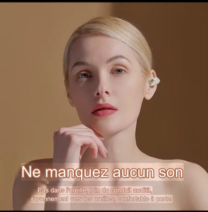 écouteurs sans fil bluetooth a conduction osseuse de haute qualite TWS, avec micro, pour le sport et réduction de bruits
