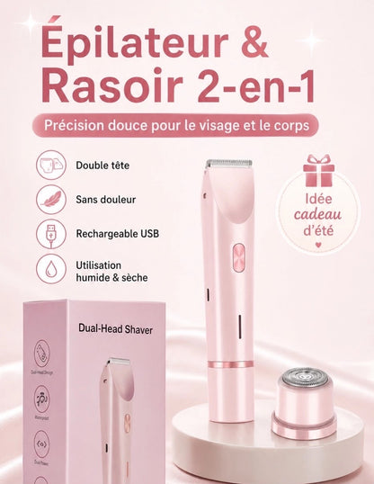 Rasoir électrique 2 en 1 , épilation indolore