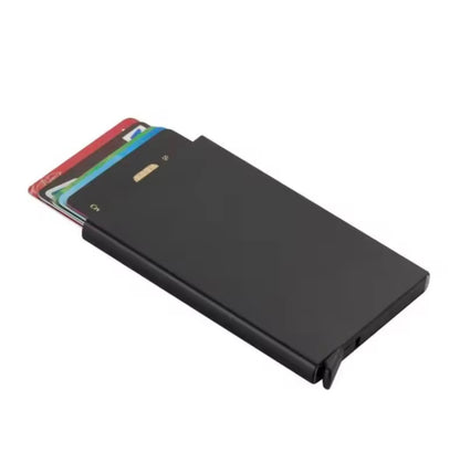 Porte-cartes à Rabat Automatique RFID – Grande Capacité 12 Cartes avec Pochette Latérale et Boîtier en Métal